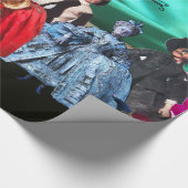 旧式でイタリアンなパペットおよびマスクの仮面舞踏会のパーティー ラッピングペーパー (角)