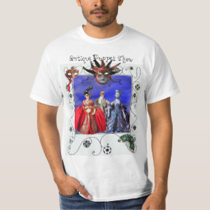 旧式でイタリアンな人形劇、こっけい者の仮面舞踏会のマスク Tシャツ
