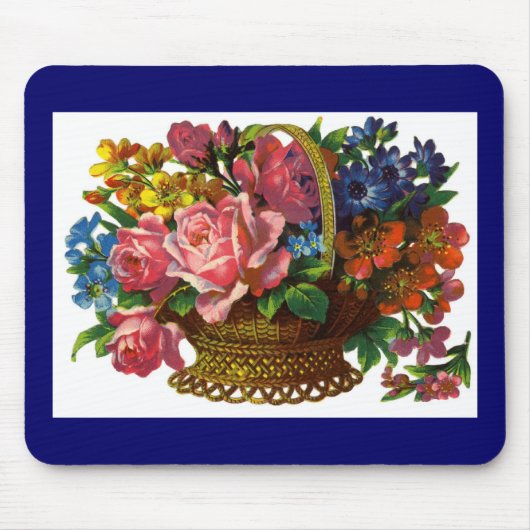 旧式でビクトリアンな花のマウスパッド マウスパッド (正面)