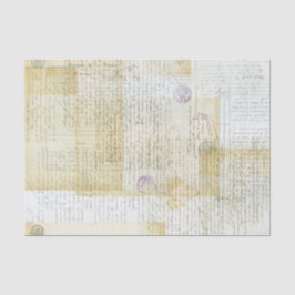 旧式でフランスのな文書のコラージュ 薄葉紙