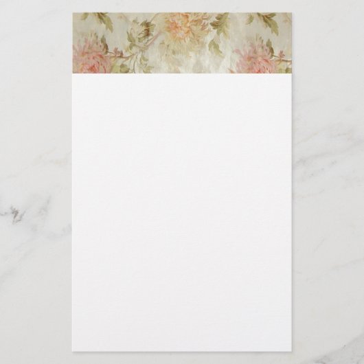 旧式でフランスのな花のToile 便箋 (正面)