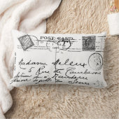 旧式でフランスのな郵便はがきはパリの枕を押します ランバークッション (ブランケット)