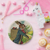 旧式で博識なイースターウサギのピクニックプレート ペーパープレート (パーティー)