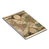 旧式で古くまれで、歴史的な世界地図 ノートブック (右側)