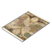 旧式で古くまれで、歴史的な世界地図 ノートブック (左側)