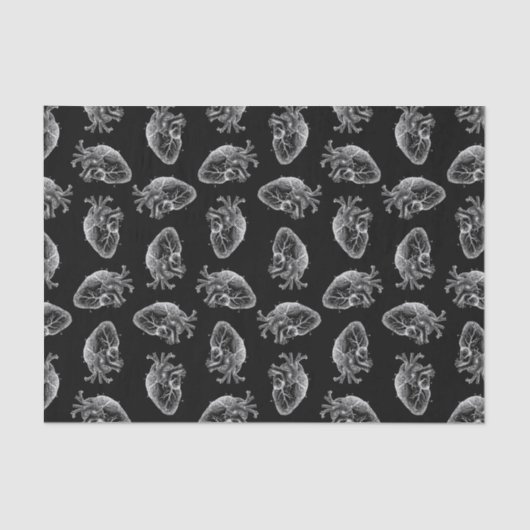 旧式で図解入りの、写真付きのなハートパターンヴィンテージのハート 薄葉紙 (正面)