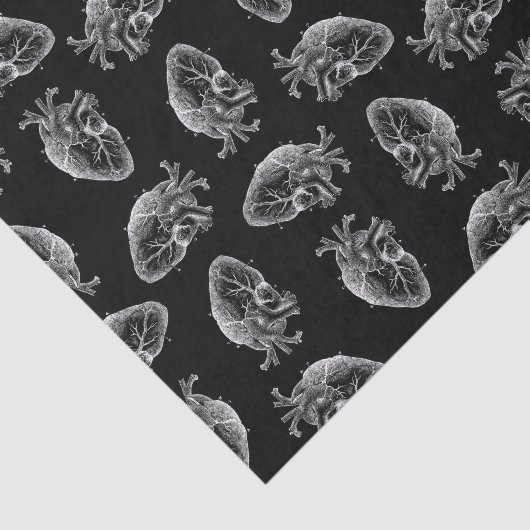 旧式で図解入りの、写真付きのなハートパターンヴィンテージのハート 薄葉紙 (詳細)