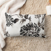 旧式で白く及び黒い植物の花のToile No.2 ランバークッション (ブランケット)