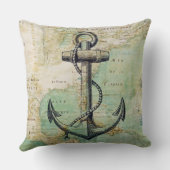 旧式で航海のな地図及びいかりの枕 クッション (裏面)