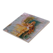 旧式で航海のな地図及び人魚 タイル (側面)