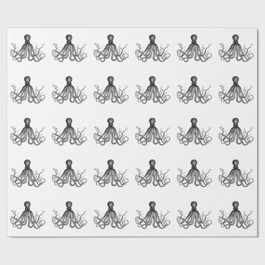 旧式で航海のなSteampunkのタコのヴィンテージKraken ラッピングペーパー (フラット)