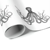 旧式で航海のなSteampunkのタコのヴィンテージKraken ラッピングペーパー (ロールコーナー)