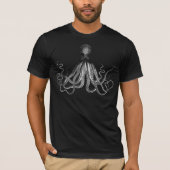 旧式で航海のなSteampunkのタコのヴィンテージKraken Tシャツ (正面)