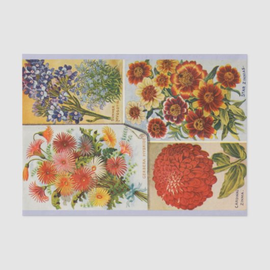 旧式で華麗な色の夏の花のティッシュペーパー 薄葉紙 (正面)