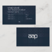 旧式で青いレトロの格子縞 名刺 (正面/裏面)