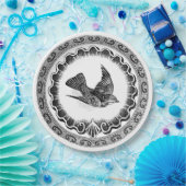 旧式で飛んでいるなヴィンテージの鳥 ペーパープレート (パーティー)