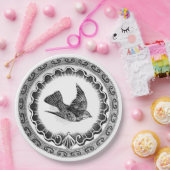 旧式で飛んでいるなヴィンテージの鳥 ペーパープレート (パーティー)