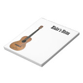 旧式なアコースティックギターのメモ帳 ノートパッド (回転)