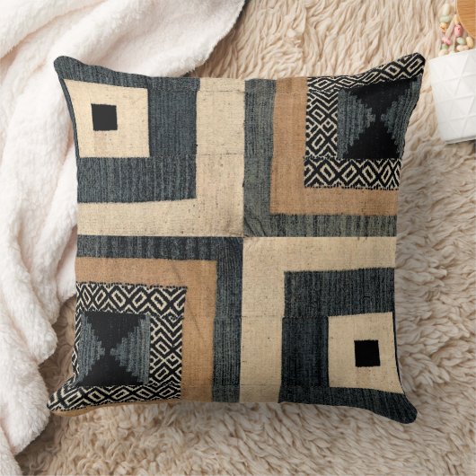 旧式なアフリカの織物のプリントの正方形の枕III クッション (ブランケット)