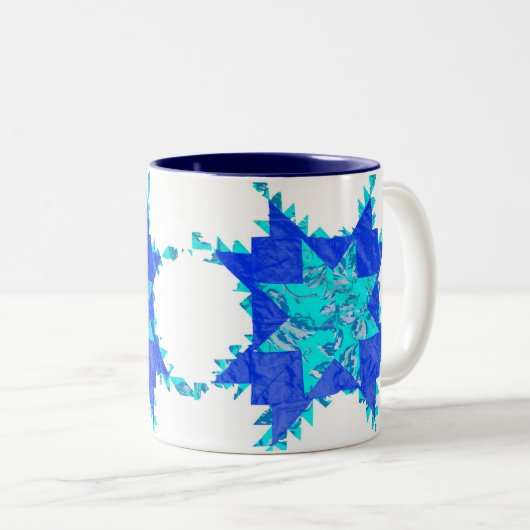 旧式なアメリカのキルト ツートーンマグカップ (正面右)