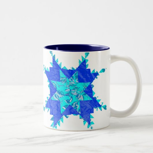 旧式なアメリカのキルト ツートーンマグカップ (右)