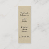 旧式なイラストレーションのしおり スキニー名刺 (裏面)