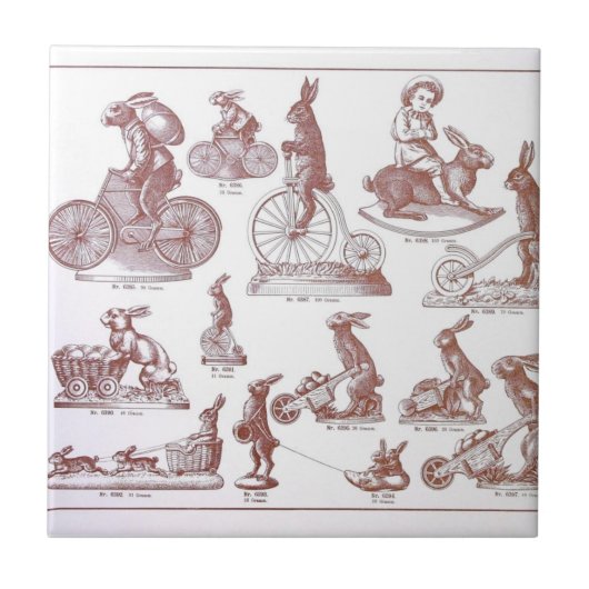 旧式なイースターチョコレート型カタログのバニー タイル (正面)