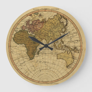 旧式なウィリアムFaden 1786の東半球の地図 ラージ壁時計
