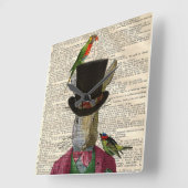 旧式なウサギの本のページによって変えられる柱時計 スクエア壁時計 (傾斜)