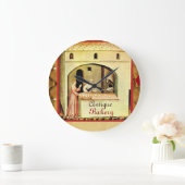 旧式なオーブンのパン屋、ベーカリーのパンの店 ラージ壁時計 (ホーム)