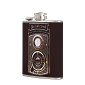 旧式なカメラのrolleicordのアール・デコ フラスク (左)