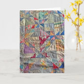 旧式なキルトの空白のなカード カード (黄色い花)