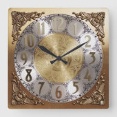 旧式なグランドファーザー時計 スクエア壁時計 (正面)