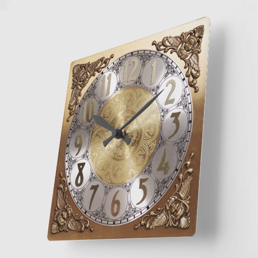 旧式なグランドファーザー時計 スクエア壁時計 (傾斜)