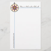 旧式なコンパスが付いているハンサムで航海のな文房具 便箋 (正面)