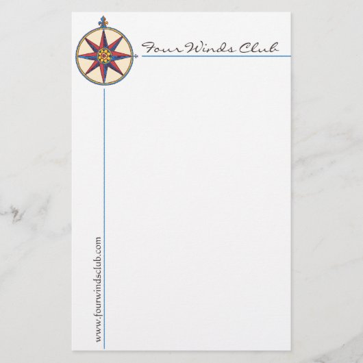 旧式なコンパスが付いているハンサムで航海のな文房具 便箋 (正面)