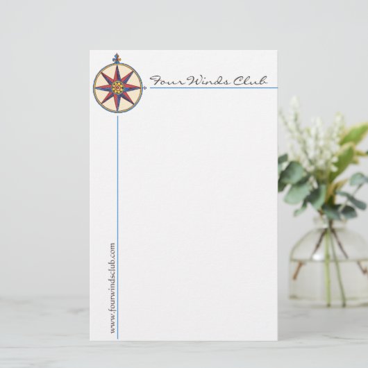 旧式なコンパスが付いているハンサムで航海のな文房具 便箋 (スタンド正面)