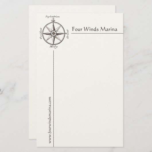 旧式なコンパスが付いている男らしく航海のな文房具 便箋 (正面/裏面)