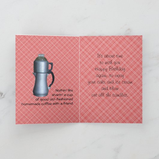 旧式なコーヒー鍋#1はそれを挨拶カスタマイズ カード (内部)