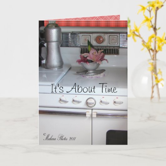 旧式なコーヒー鍋#1はそれを挨拶カスタマイズ カード (黄色い花)