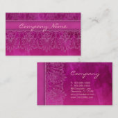 旧式なサロンのスパのレースの名刺のショッキングピンク 名刺 (正面/裏面)