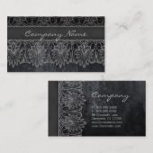 旧式なサロンのスパのレースの名刺の黒の灰色 名刺 (正面/裏面)