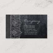 旧式なサロンのスパのレースの名刺の黒の灰色 名刺 (裏面)