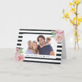 旧式なシャクヤクの木炭ストライプ|の母の日の写真 カード (黄色い花)