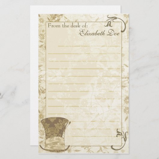 「旧式なシルクハット」の文房具 便箋 (正面/裏面)