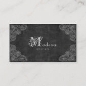 旧式なスクロール名刺のインテリア・デザインの灰色 名刺 (裏面)