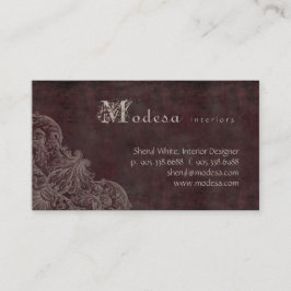 旧式なスクロール名刺のインテリア・デザインBurgu 名刺