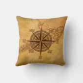 旧式なスタイルのコンパス面図 クッション (裏面)