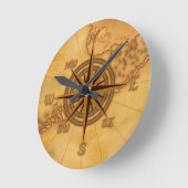 旧式なスタイルのコンパス面図 ラウンド壁時計 (傾斜)