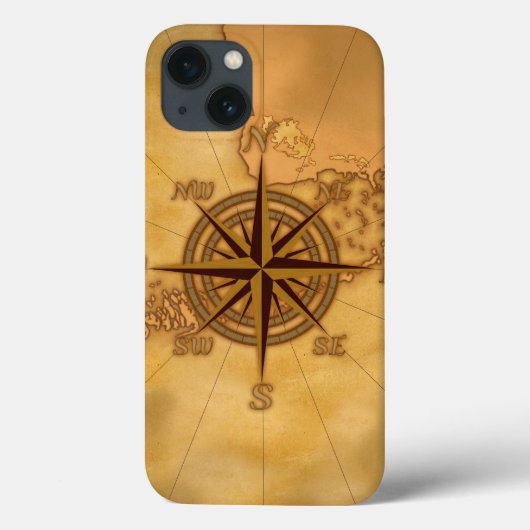 旧式なスタイルのコンパス面図 Case-Mate iPhoneケース (裏面)